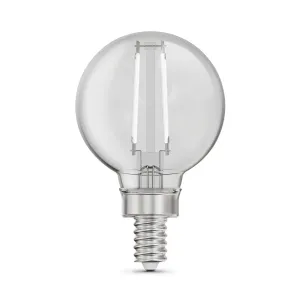 3.8 W (40W Equivalent) Daylight (5000K) G16 1/2 Globe Shape (E12 Base) Exposed White Filament LED Bulb (2-Pack)