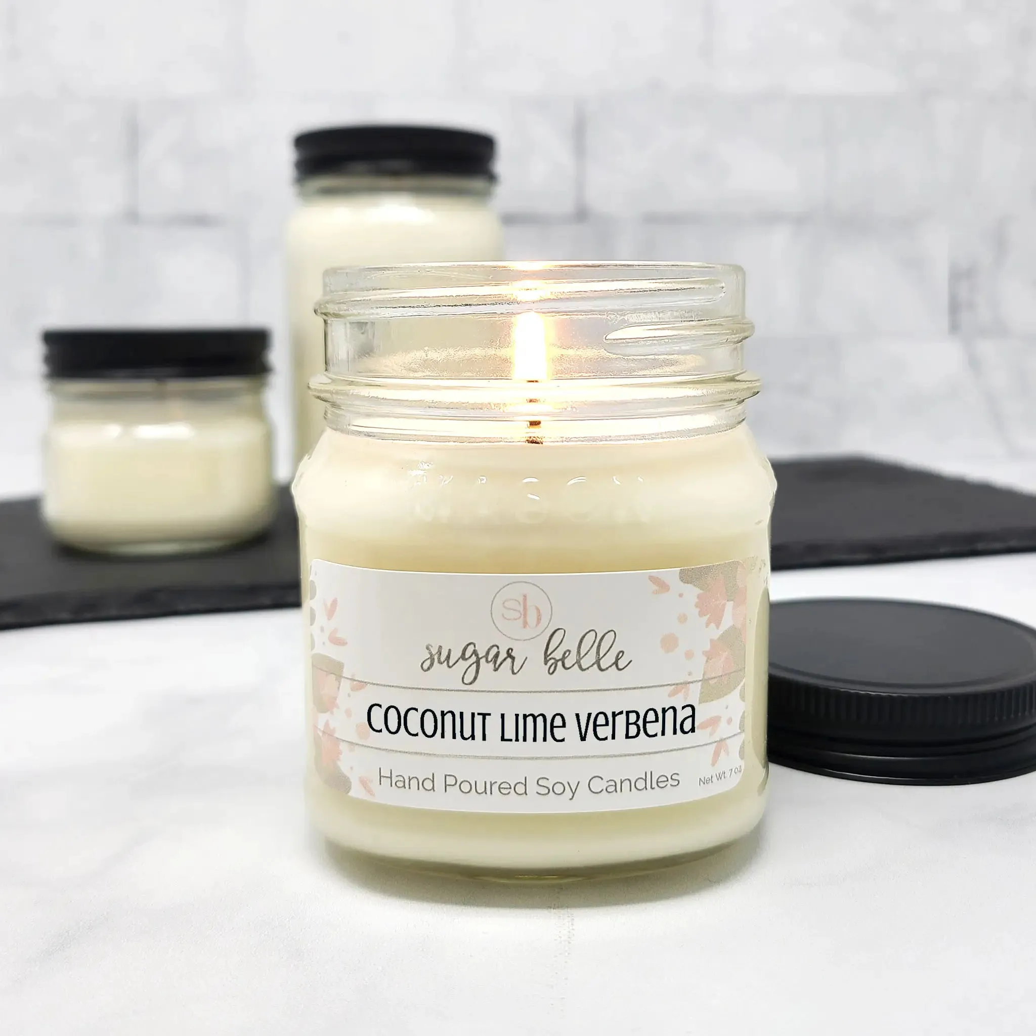 Coconut Lime Verbena Mason Jar Soy Candle