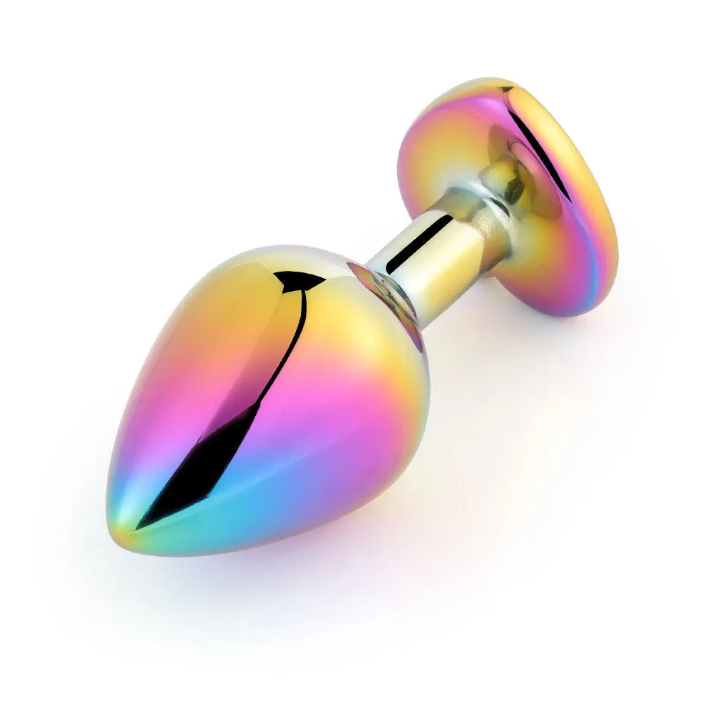 Jewelled Iridescent Metal Butt Plug (3 Piece)