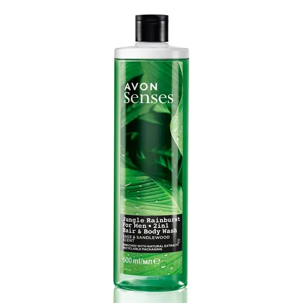 Jungle Rainburst Sage & Sandalwood Hair & Body Wash - 500ml