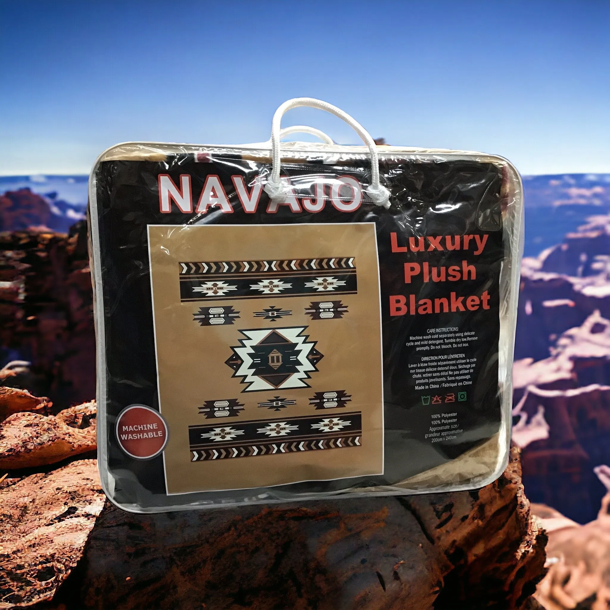 LUXURY PLUSH BLANKET (Navajo Brown)