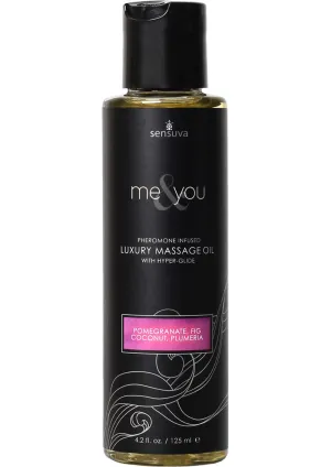 Me and You Pheromone Infused Luxury Massage Oil Pomegranate Fig Coconut Plumeria