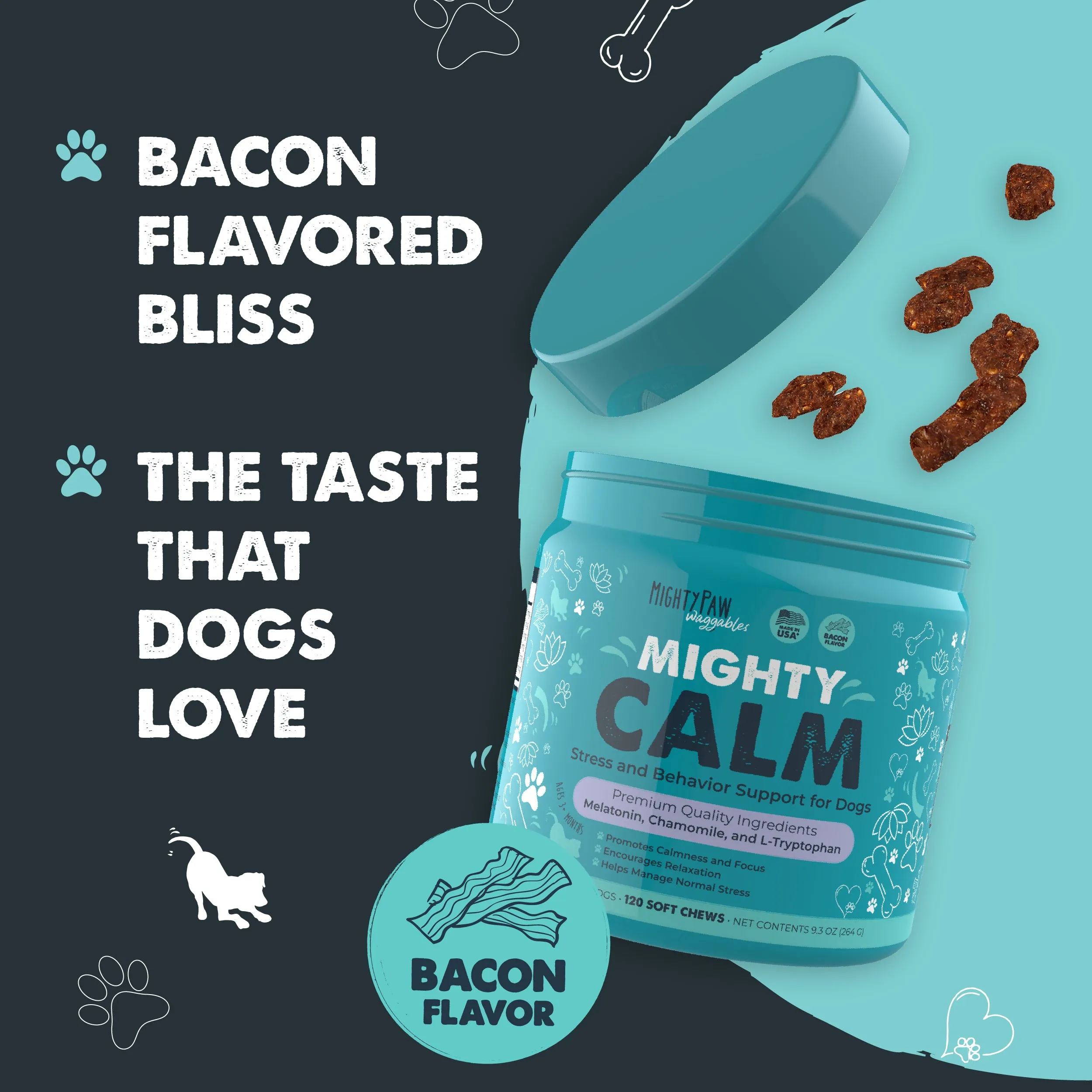 Mighty Calm Chews for Dogs: Soothing Stress Support in Every Bite