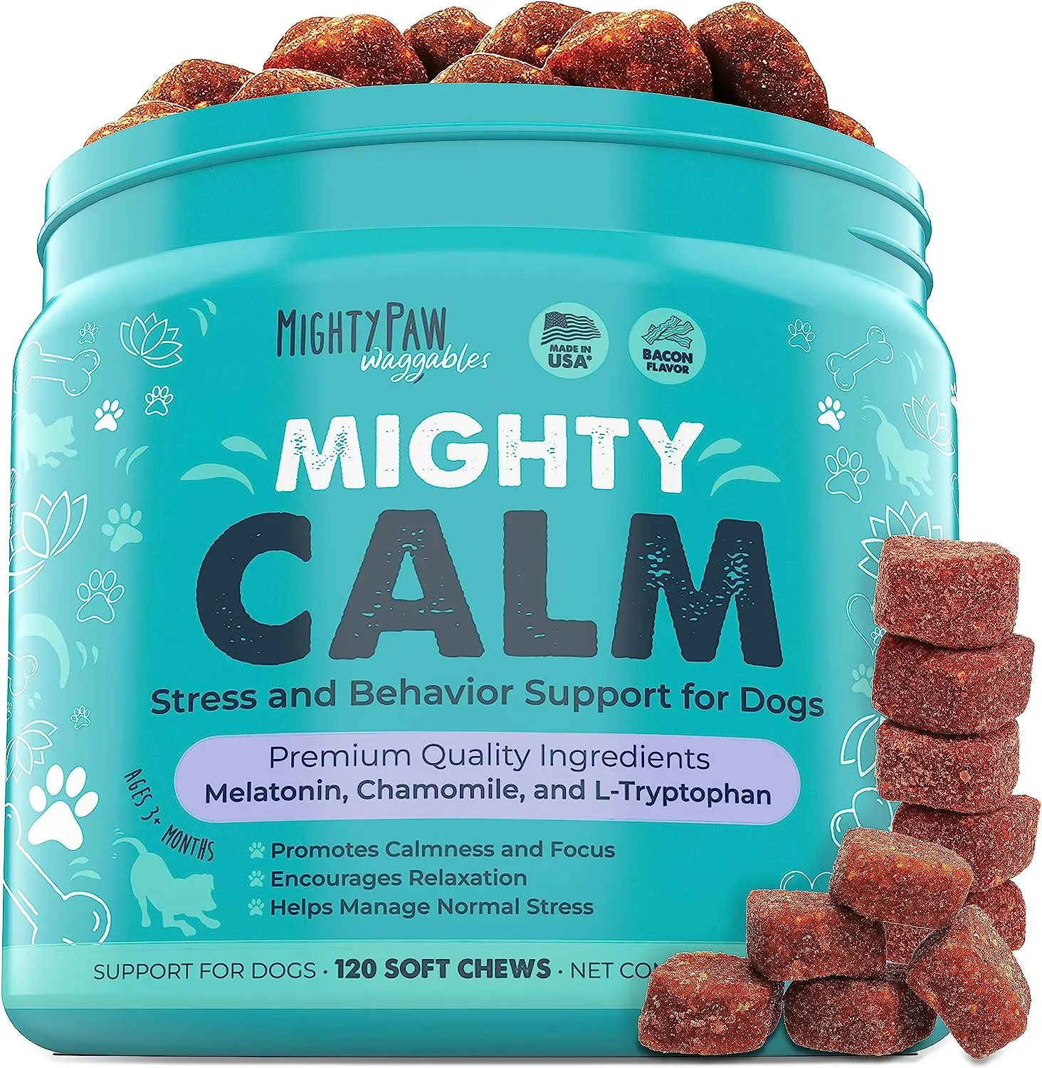 Mighty Calm Chews for Dogs: Soothing Stress Support in Every Bite