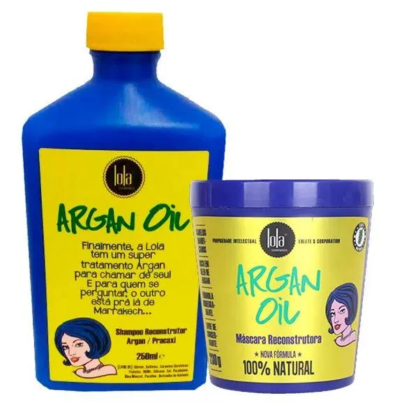 Natural New Formula Reconstruction Argan Oil Kit 2 Products - Lola Cosmetics