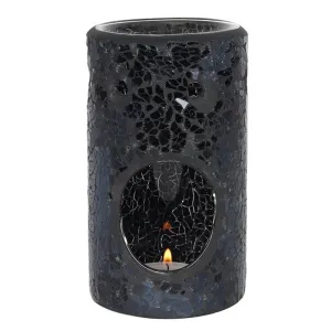 Oil & Wax Burner - Black Crackle Glass - Home Fragrance Oil Diffuser