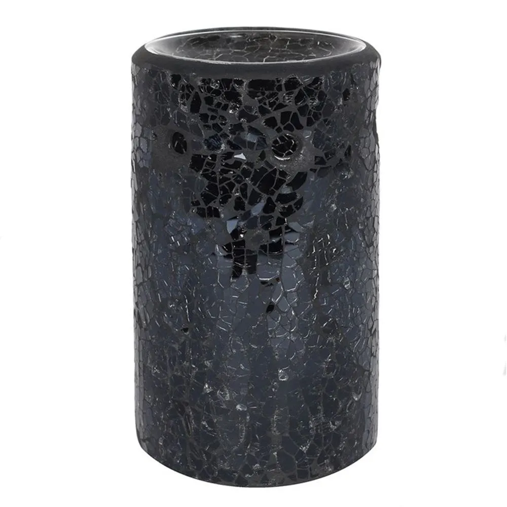 Oil & Wax Burner - Black Crackle Glass - Home Fragrance Oil Diffuser