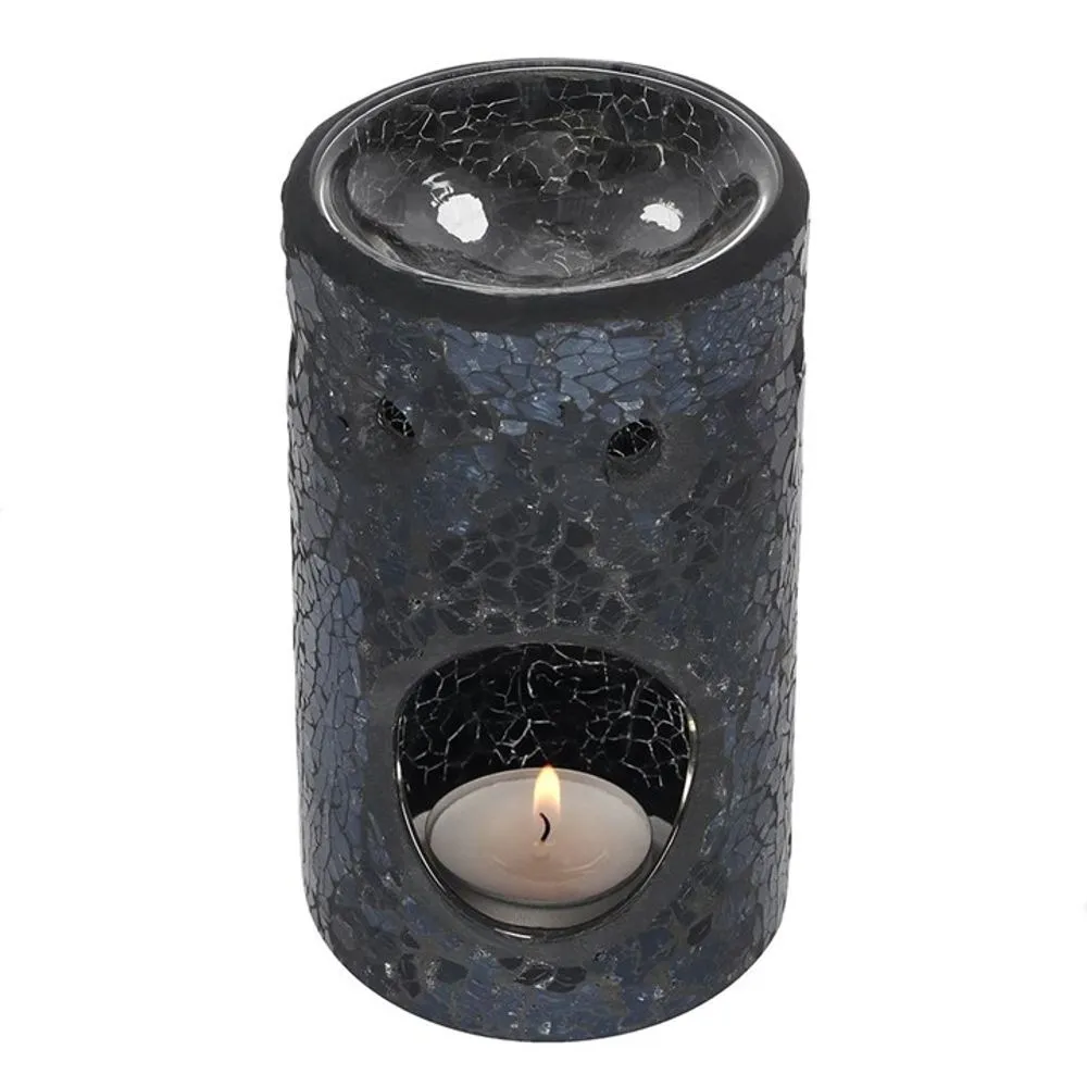 Oil & Wax Burner - Black Crackle Glass - Home Fragrance Oil Diffuser