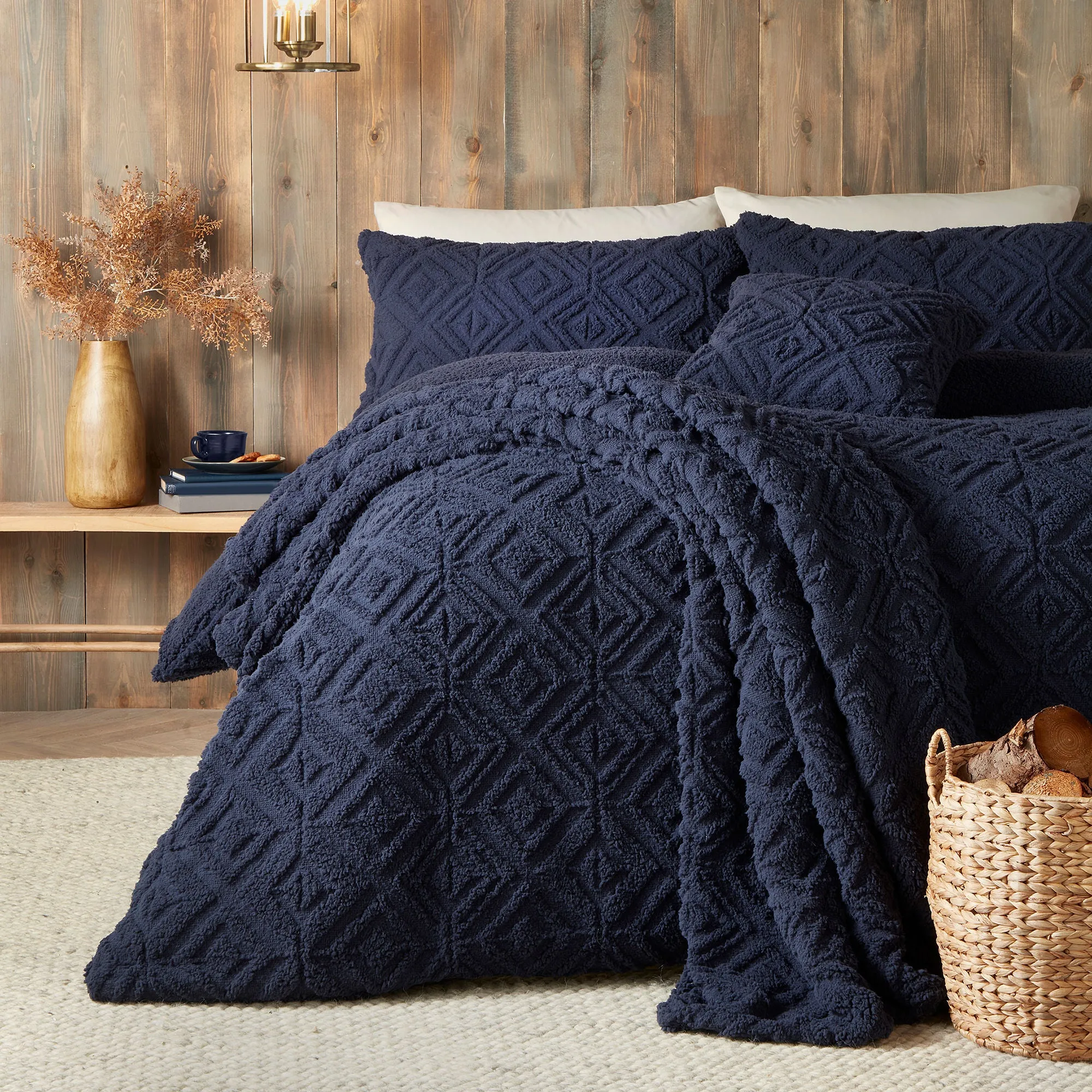 Romo Duvet Cover Set by Fusion Snug in Navy