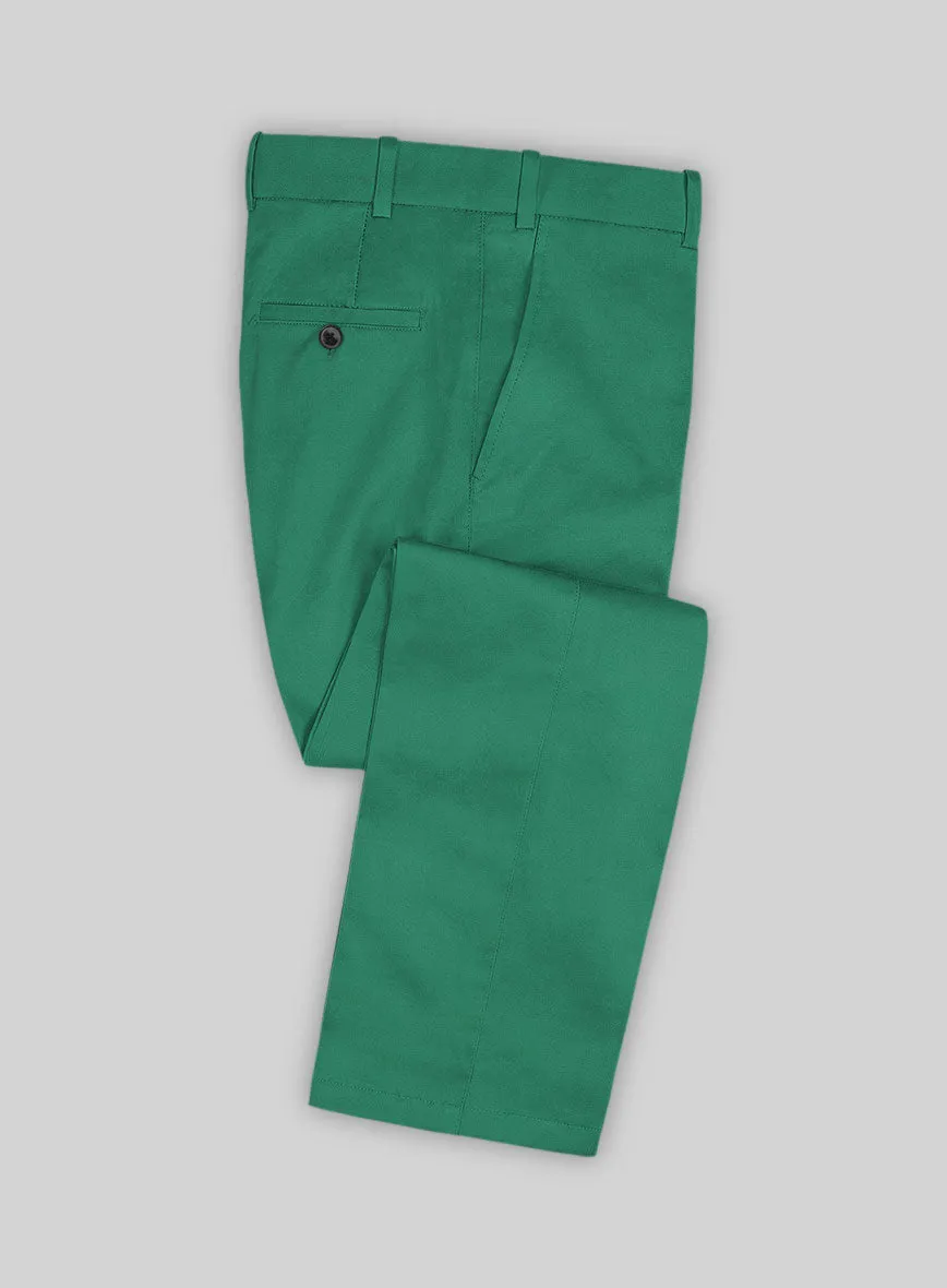 Scabal Sea Green Cotton Stretch Pants