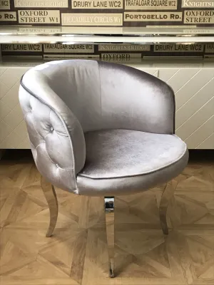 Silver Luxury Diamante Buttoned Crystal Style Armchair