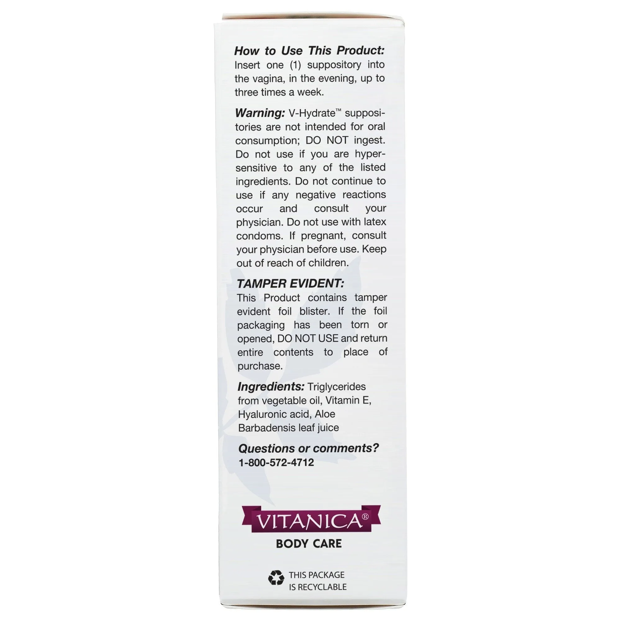 Vitanica V-Hydrate 24 Suppository